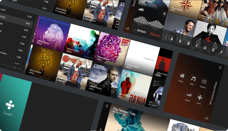 HP Music App UI
